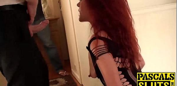  Hot redhead Monica Bollocksy gets a drilling and spanking